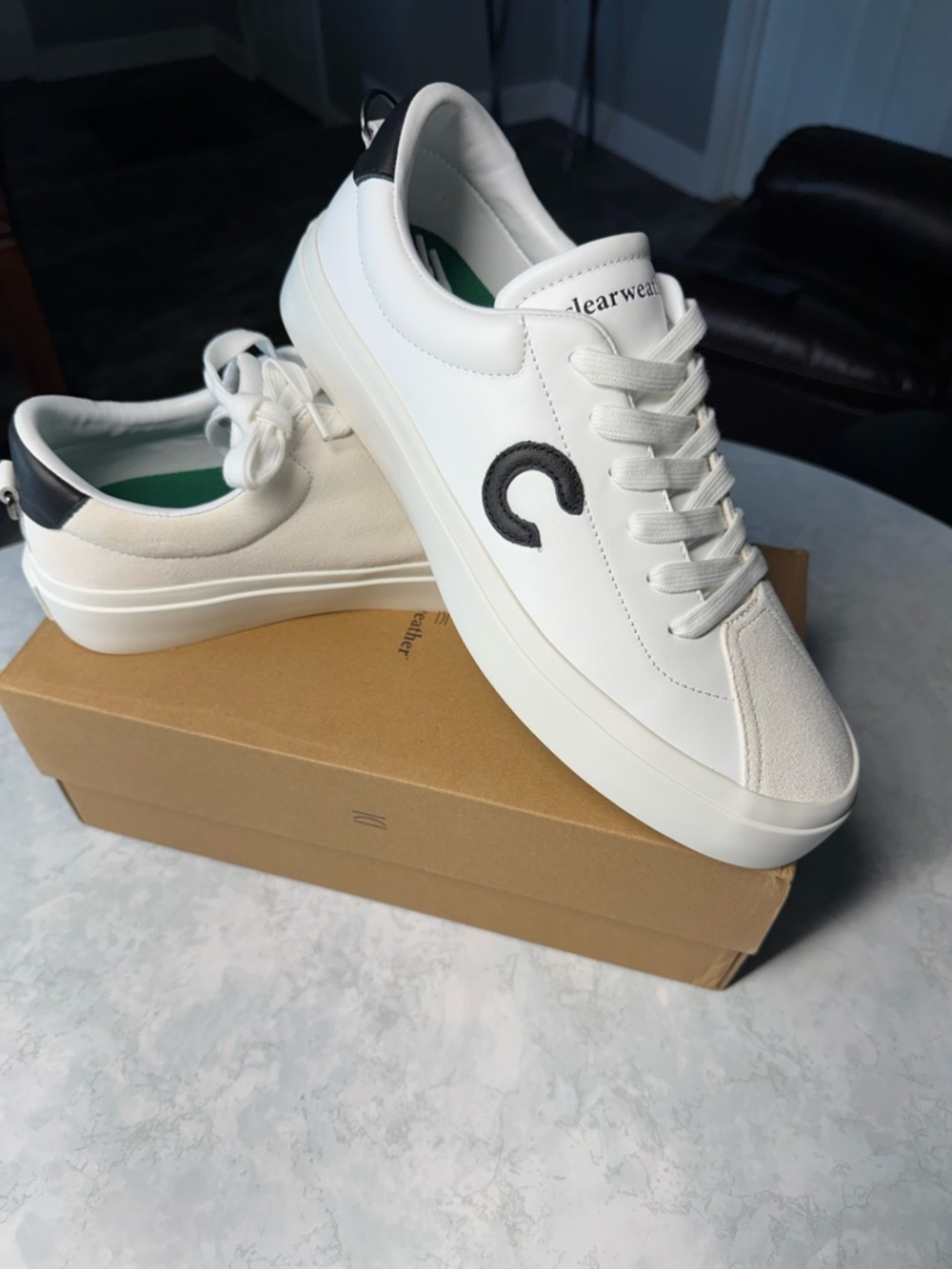 Clearwear Continental White and Black Men's Low-Top Sneakers size 11.5